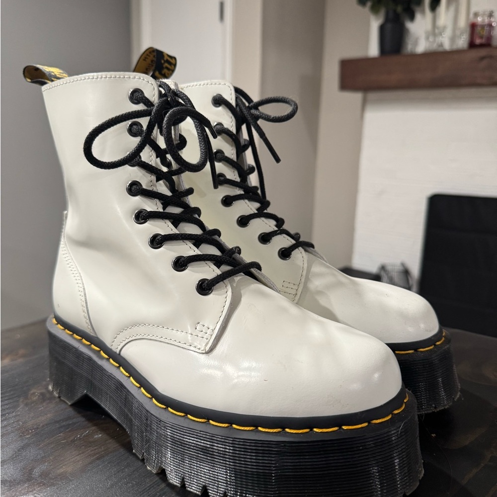 Dr. Martens White Platform Jadon Boots Size 8